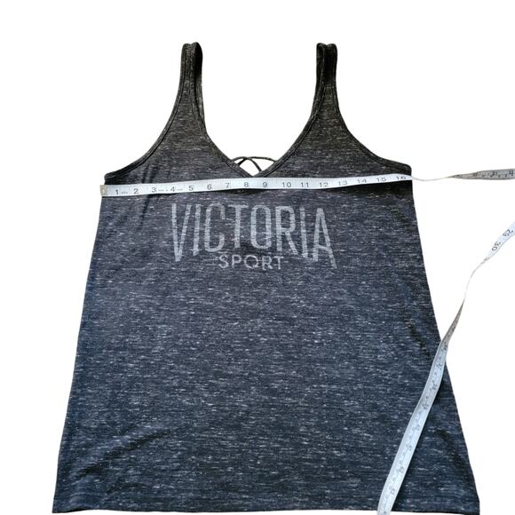 Victoria's Secret VS Sport V-Neck CrissCross Back Black/White Speckled Size M - Picture 5 of 6